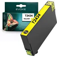 Evoke -patronen, compatibel met de Epson-printer T2434 C13T24344010 / 4012, geel, 15 ml, compatibel met XP750, XP760, XP850, XP851, XP860, XP950 en XP960