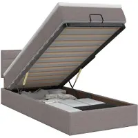 vidaXL Ottoman bed met matras met hoofdeinde Taupe 100 x 200 cm Stof