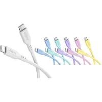 Goobay Pastel Power Pack Set of 6 USB-C Silicone Cables, 1.5 m, blue;pink;purple;turquoise;white;yellow