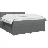 vidaXL Boxspringbed met matras Donkergrijs 140 x 200 cm Stof