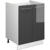 Vicco Wastafelkast Fame-Line, Antraciet Hoogglans/Wit, 60 cm