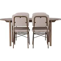 Ebuy24 Andy eethoek eettafel naturel 4 stoelen beige.