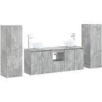 vidaXL Badkamerkastset, 5 stuks, betonkleur, 33 x 34,5 x 100 cm