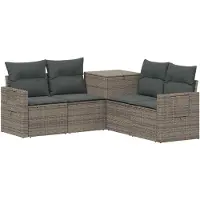 vidaXL Bankstel 5 st Grijs en Donkergrijs 179 x 179 x 85 cm
