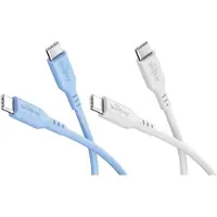 Goobay Ice Breeze Set: 2 USB-C Silicone Cables, 1.5 m, blue;white