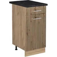 Vicco Keukenonderkast R-Line, Artisanaal eiken/Goudkleurig Eiken, 40 cm antraciet werkblad
