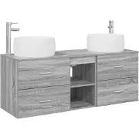 vidaXL Badkamerkastset, 3 stuks, grijs Sonoma, 49,5 x 44,5 x 66 cm