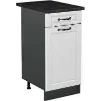 Vicco Keukenonderkast R-Line, Wit landelijk/Antraciet, 40 cm antraciet werkblad
