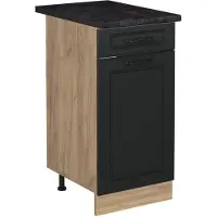 Vicco Keukenonderkast R-Line, Antraciet landelijk/Goudkleurig Eiken, 40 cm antraciet werkblad