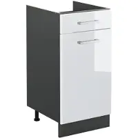 Vicco Keukenonderkast R-Line, Wit Hoogglans/Antraciet, 40 cm zonder werkblad