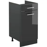 Vicco Keukenonderkast R-Line, Antraciet Hoogglans/Antraciet, 40 cm zonder werkblad