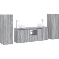 vidaXL Badkamerkastset, 5 stuks, grijs Sonoma, 33 x 34,5 x 100 cm