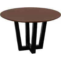 QUVIO Eettafel Sofia - Rond - ø120 cm - W-poot - FSC gecertificeerd mangohout - Bruin