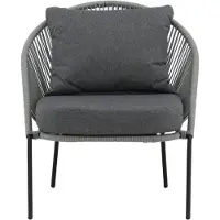 Nest of Nora Loungestoel voor buiten - Aluminium frame met gevlochten touw - Grijs