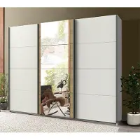Wimex Schuifdeurenkast Bern, garderobekast, 225 cm, wit, artisan eikenhout