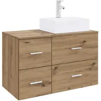 vidaXL Badkamermeubel Set 2 st Artisanaal eiken Bewerkt hout