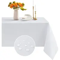 Markenlos Romeins stijl tafelkleed, kerst, wit, vierkant, 120x120 cm, wasbaar en waterafstotend. Tafelkleed voor woonkamer of salontafel, keuken, café, restaurant, bijzettafels, dressoirs, balkon