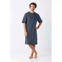 Hajo Premium katoen heren nachthemd marine blauw | Maat 56