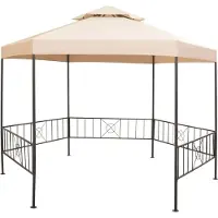 DKD Home Decor Tuinprieel 323x265 cm hexagonaal beige
