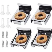 OEM 4 stuks aluminium spiegelhouders met clip, wandmontage, zonder frame.