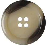 OEM Kunststof knopen, rond, 23 mm, met 4 gaten, ideaal voor jassen, beige, 6 stuks (36L)