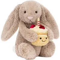 Jellycat Knuffel - 31x12 cm - Bashful Beige Bunny Verjaardag - - OneSize - Knuffels