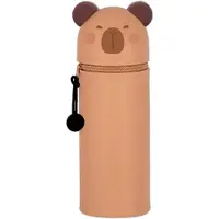 OEM Siliconen tas 2-in-1 met rits, etui voor pennen, tafelpenhouder, schattige bureauaccessoires voor meisjes