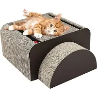 Famanu Kratzboom voor katten - Activiteitencentrum met hangmat en kattenhuis