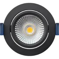 EcoDim Led inbouwspot | Zwart | Rond | 2000K-3000K | Ø 85mm | IP54 | 5.4W of 7W |