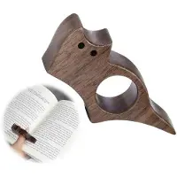 OEM Walnoothouten bescherming voor de vingers, bescherming met ring, handgemaakt leesband voor boekenliefhebbers (bruin, 25 mm)