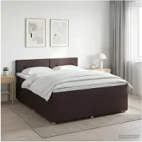 vidaXL Boxspringbed met matras, donkerbruin, 140 x 190 cm, met stoffen bekleding