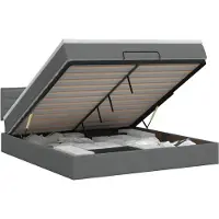 vidaXL Ottoman bed met matras Donkergrijs 160 x 200 cm Stof