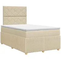 vidaXL Boxspringbed met matras Crèmekleurig 120 x 190 cm Stof