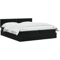 vidaXL Ottoman bed met matras met hoofdeinde 2 st Zwart Fluweel
