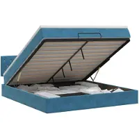 vidaXL Ottoman bed met matras Donkerblauw 180 x 200 cm Fluweel