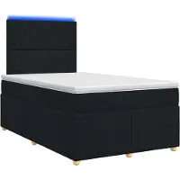 vidaXL Boxspringbed met matras, zwart, 120 x 200 cm, gestoffeerd