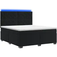 vidaXL Boxspringbed met matras, zwart, 140 x 200 cm, fluweel