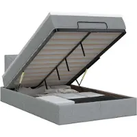 vidaXL Ottoman bed met matras, lichtgrijs, 120 x 200 cm, gestoffeerd