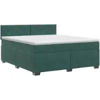 vidaXL Boxspringbed met matras Donkergroen 140 x 200 cm Fluweel