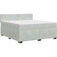 vidaXL Boxspringbed met matras Lichtgrijs 160 x 200 cm Fluweel
