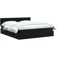 vidaXL Ottoman bed met matras met hoofdeinde 2 st Zwart Fluweel