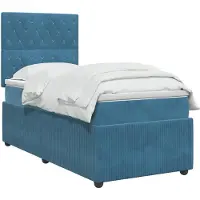 vidaXL Boxspringbed met matras Blauw 90 x 190 cm Fluweel