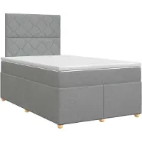 vidaXL Boxspringbed met matras Lichtgrijs 120 x 200 cm Stof