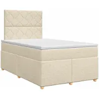 vidaXL Boxspringbed met matras Crèmekleurig 120 x 190 cm Stof