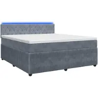 vidaXL Boxspringbed met matras, donkergrijs, 140 x 200 cm, fluweel