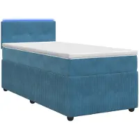 Syfax Boxspringbed met matras Blauw 100 x 200 cm Fluweel