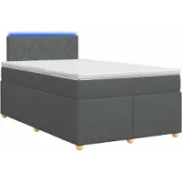 vidaXL Boxspringbed met matras, donkergrijs, 120 x 190 cm, gestoffeerd