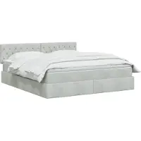 vidaXL Opbergbed met hoofdeinde, lichtgrijs, 160 x 200 cm, fluweel
