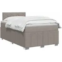 vidaXL Boxspringbed met matras, taupe, 120 x 190 cm, gestoffeerd
