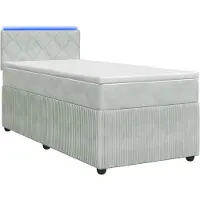 Syfax Boxspringbed met matras Lichtgrijs 90 x 200 cm Fluweel